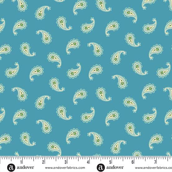 Whimsy - Turquoise Petite Paisley A-1656-B