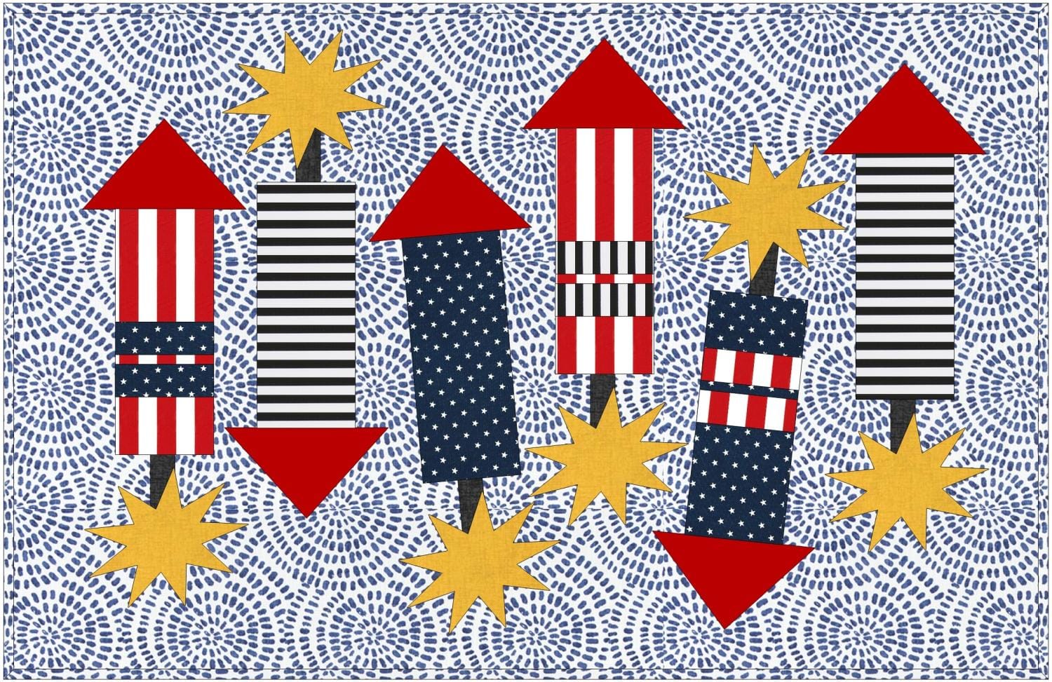 Firecracker! Rug a Month Pattern - By BEHG Designs FIRECRACKERS-PAT