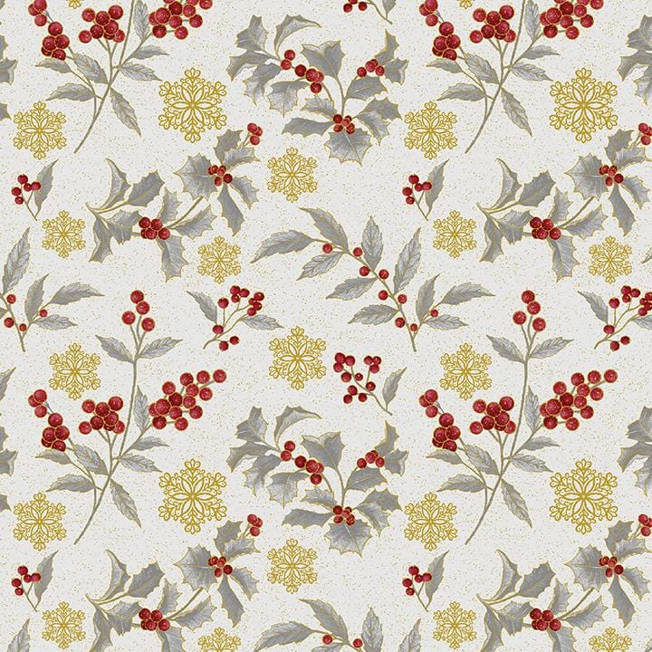 A Botanical Season - Festive Holly Toss Grey 4213M-14