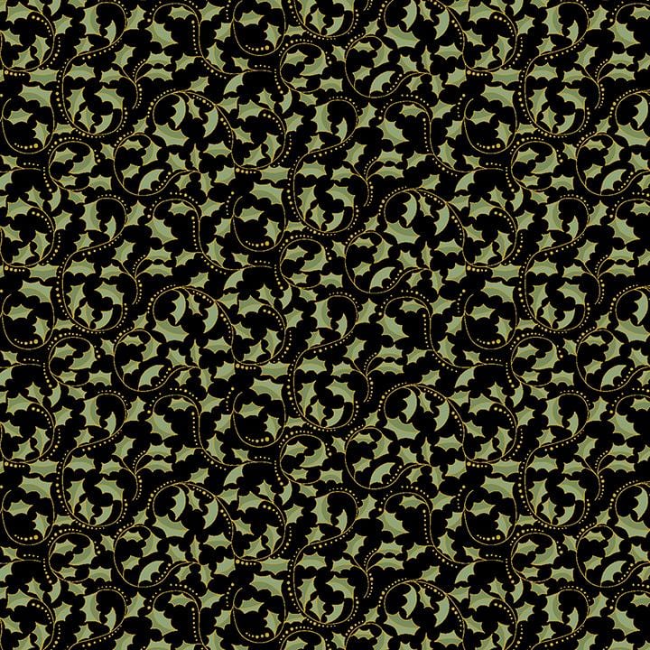 A Botanical Season - Golden Leaf Scroll Ebony 2657M-98