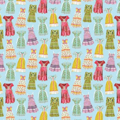 A Prairie Heart Cotton Fabric - Prairie Dresses LT. Prairie Sky (Benartex) 16631-50