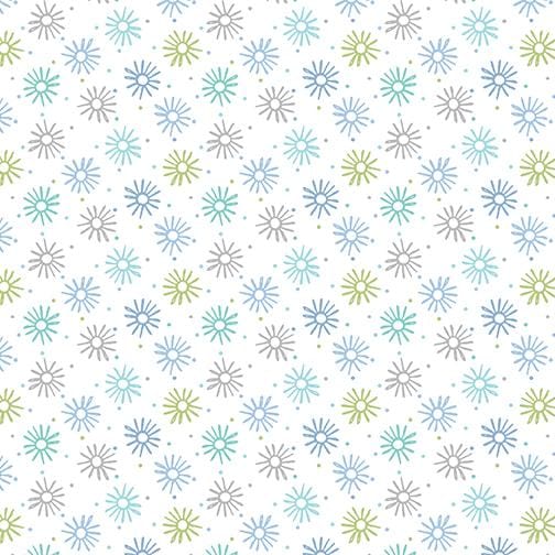 Adorable Alphabet - Pinwheel Teal White 13022-84