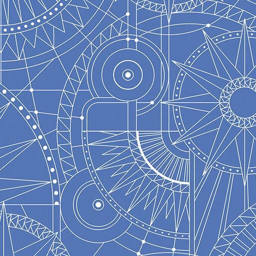 City Scape Night - Blueprint Blue 17128-50