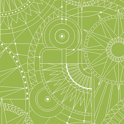 City Scape Night - Blueprint Green 17128-40