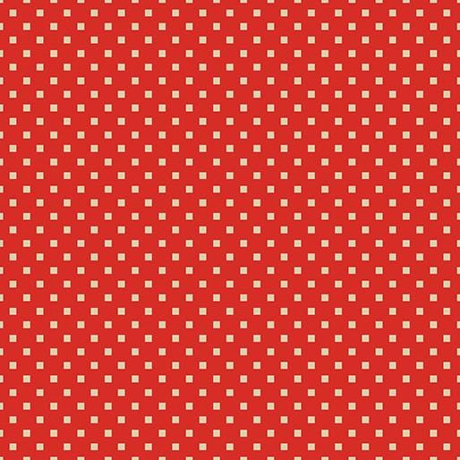 Dazzle Dots - Snazzy Squares Red/Linen 1620710B