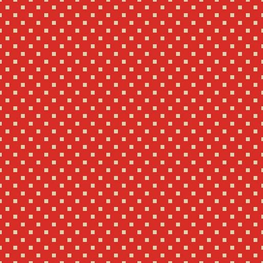 Dazzle Dots - Snazzy Squares Red/Linen 1620710B