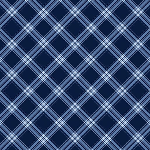 Farm Plaid Navy Blue - Green Acres 15344-57