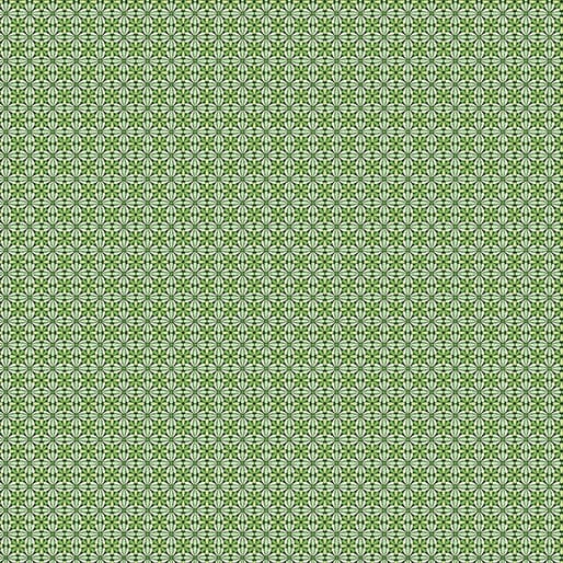Flower Geo Green - Peaches & Cream 15329-44