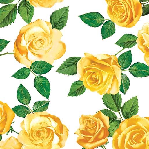Flowers of Friendship - Yellow Rose Garden White 14509-09