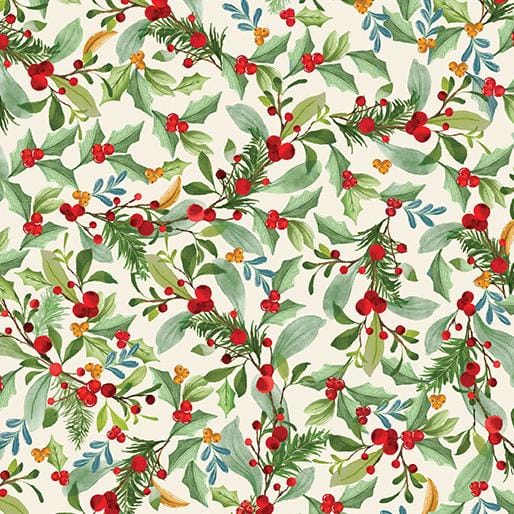 Heartland Holiday - Leaves & Berries Cream 15178-07
