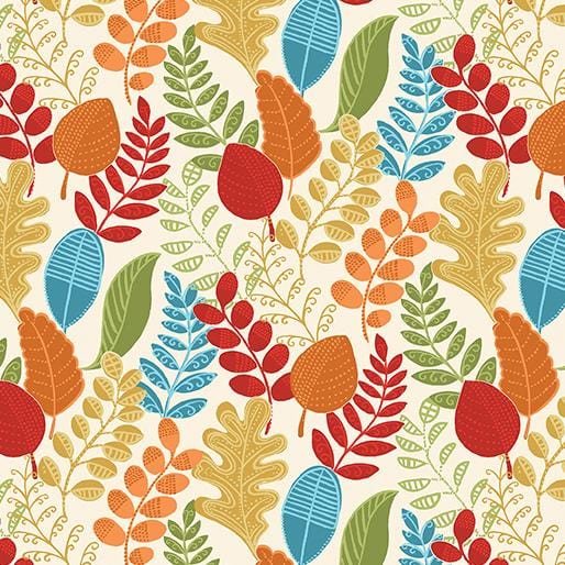 Hello Pumpkin - Dancing Leaves Dk Cream Multi 16284-72