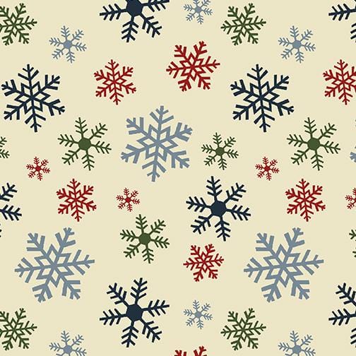 Jingle Bell Flannel - Crossroads Snowflake Cream 10318F99B