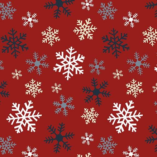 Jingle Bell Flannel - Crossroads Snowflake Red 10318F10B