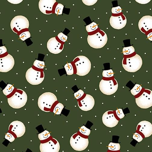 Jingle Bell Flannel - Crossroads Snowman Green 10311F44B