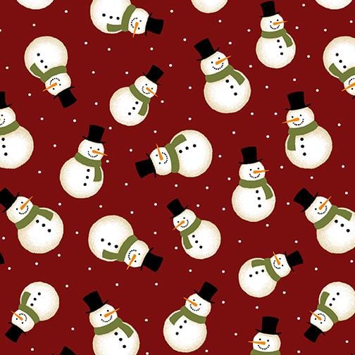 Jingle Bell Flannel - Crossroads Snowman Red 10311F10B