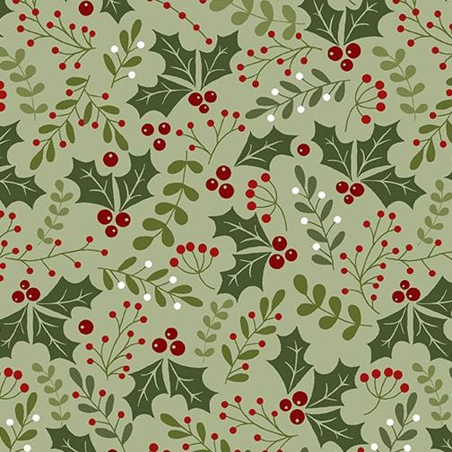 Jingle Bell Flannel - Holly Daze Light Green 10313F40B