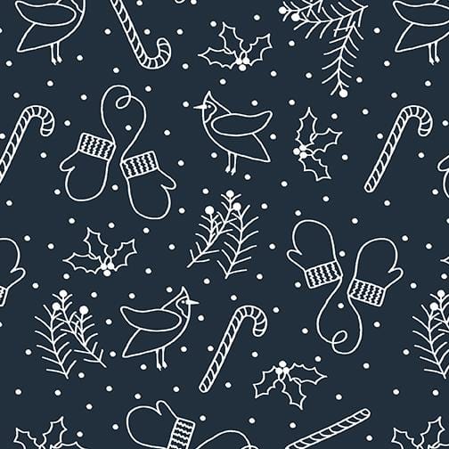 Jingle Bell Flannel - Whimsical Winter Blue 10315F54B