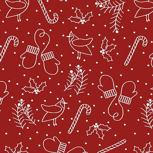 Jingle Bell Flannel - Whimsical Winter Red 10315F10B