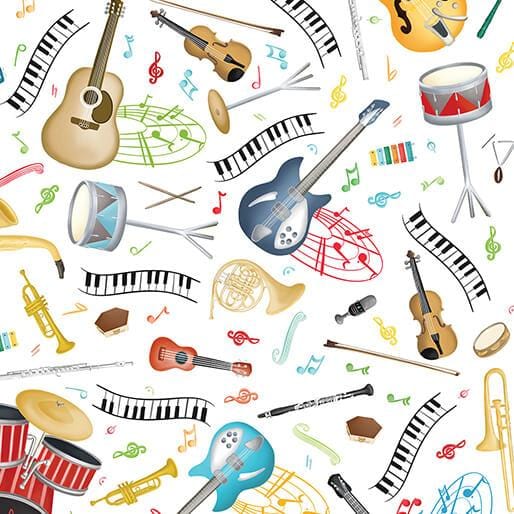 Making Music - Musical Instruments White 14772-09