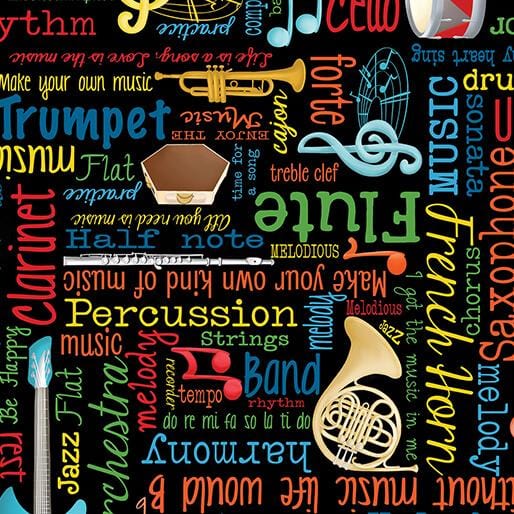 Making Music - Musical Words Black 14769-12