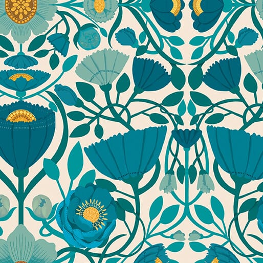 Mirrored Garden Teal - Mirrors 16938-84