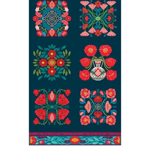 Panel Dark Teal Multi - Mirrors 16936-83
