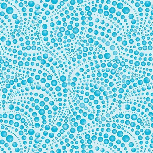 Polar Attitude- Teal Tonal Beaded Swirls 4207-83