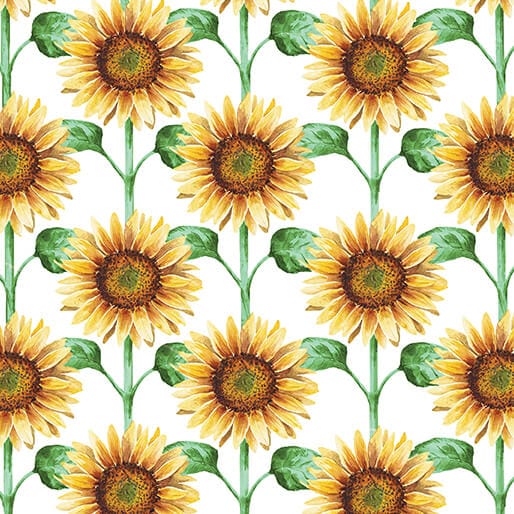 Sunflower Field White - Green Acres 15338-09