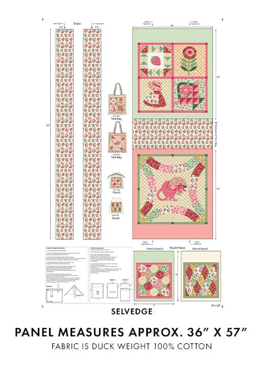 Tote Multi Panel - Peaches & Cream 15333D-99