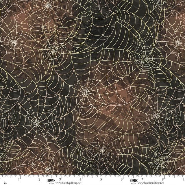Harvest Haunt Cotton Fabric - Spider Web with Shadows (Blank Quilting) B-4814-97