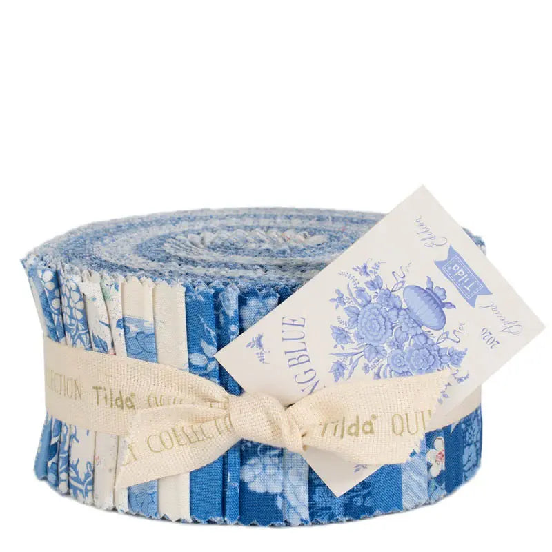 Fabric Roll 2.5" Strips 40pcs - Something Blue TIL300269