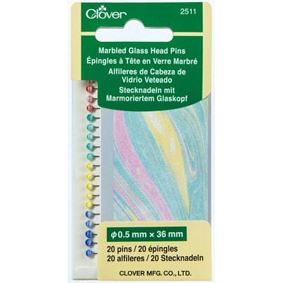 Marbled Glass Head Pins - 20 pcs CL2511