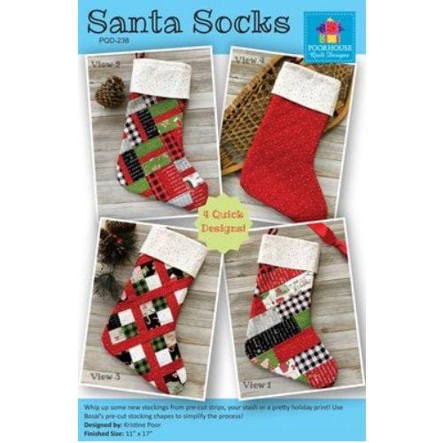 Poorhouse Quilt Designs - Santa Socks Pattern PQD238