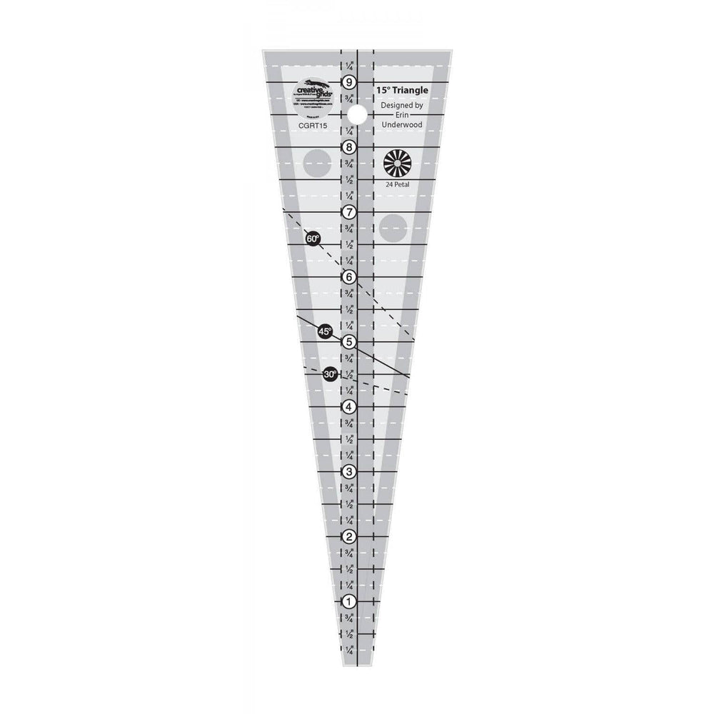 Creative Grids - 15 Degree Triangle Ruler CGRT15