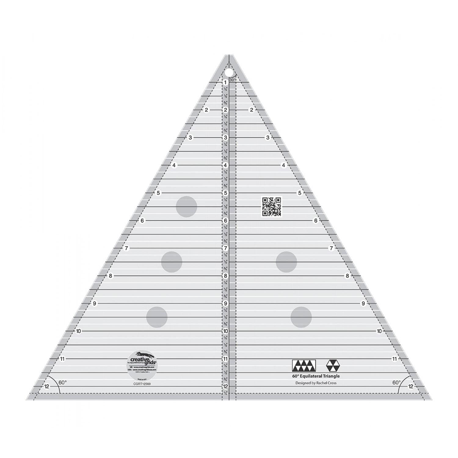 Creative Grids - 60 degree Triangle 12.5in Ruler CGRT12560