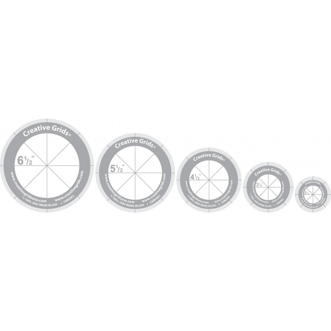 Creative Grids - Circles (5 Disc with Grips) Rulers CGRCRCL