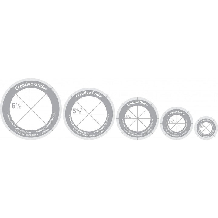 Creative Grids - Circles (5 Disc with Grips) Rulers CGRCRCL