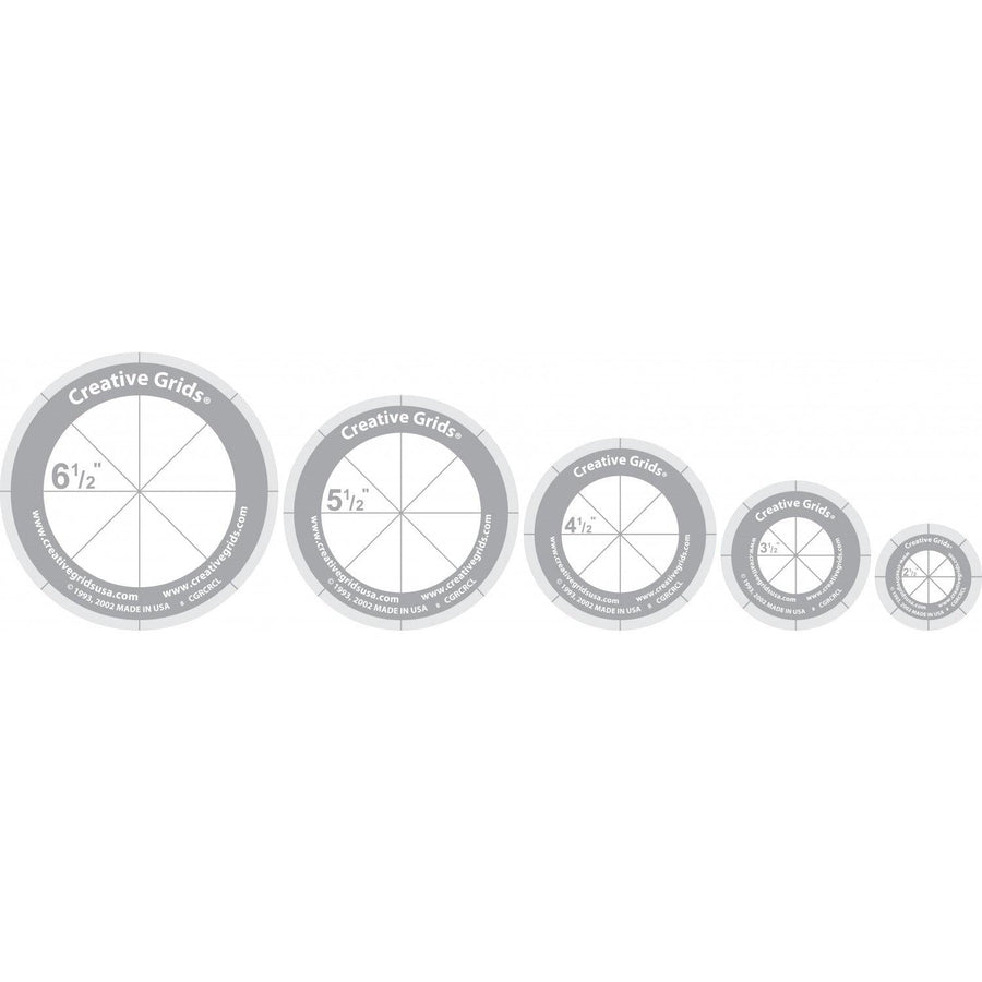 Creative Grids - Circles (5 Disc with Grips) Rulers CGRCRCL