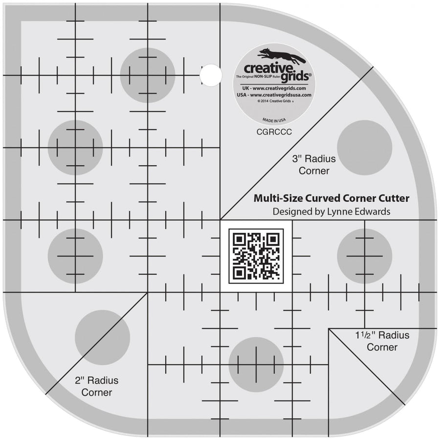 Creative Grids - Curved Corner Cutter Quilt Ruler CGRCCC