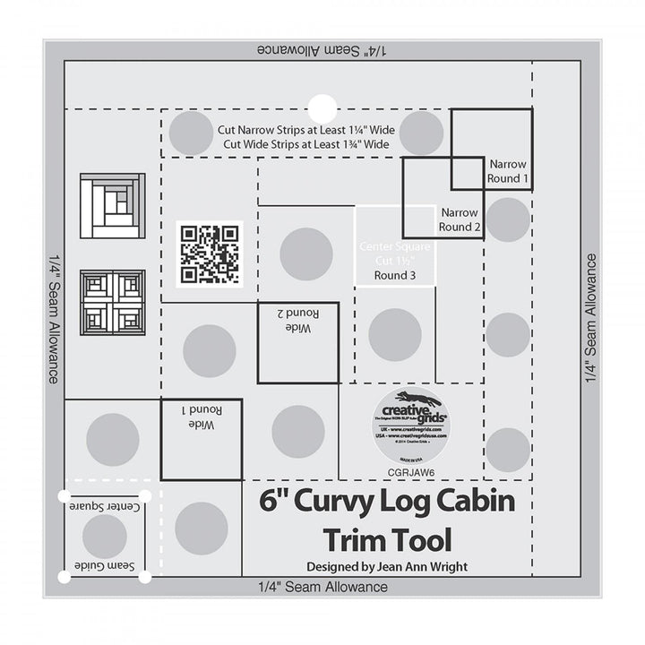 Creative Grids - Curvy Log Cabin Trim Tool 6in Finished Blocks CGRJAW6