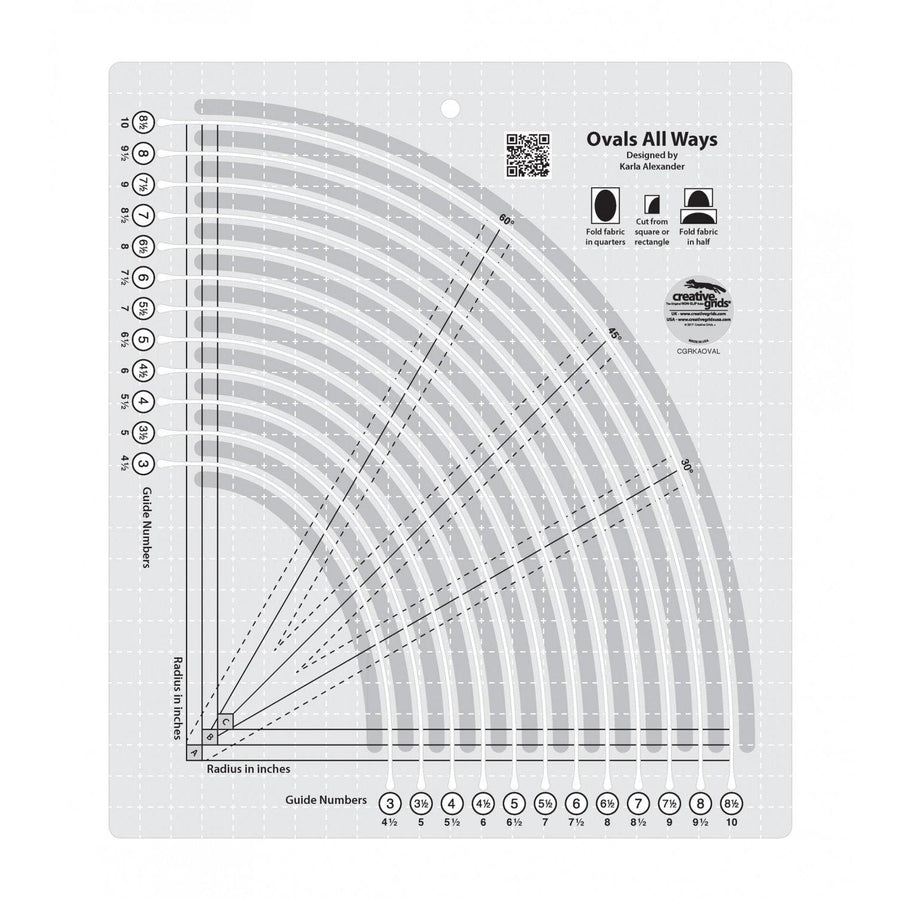 Creative Grids - Ovals All Ways Ruler CGRKAOVAL