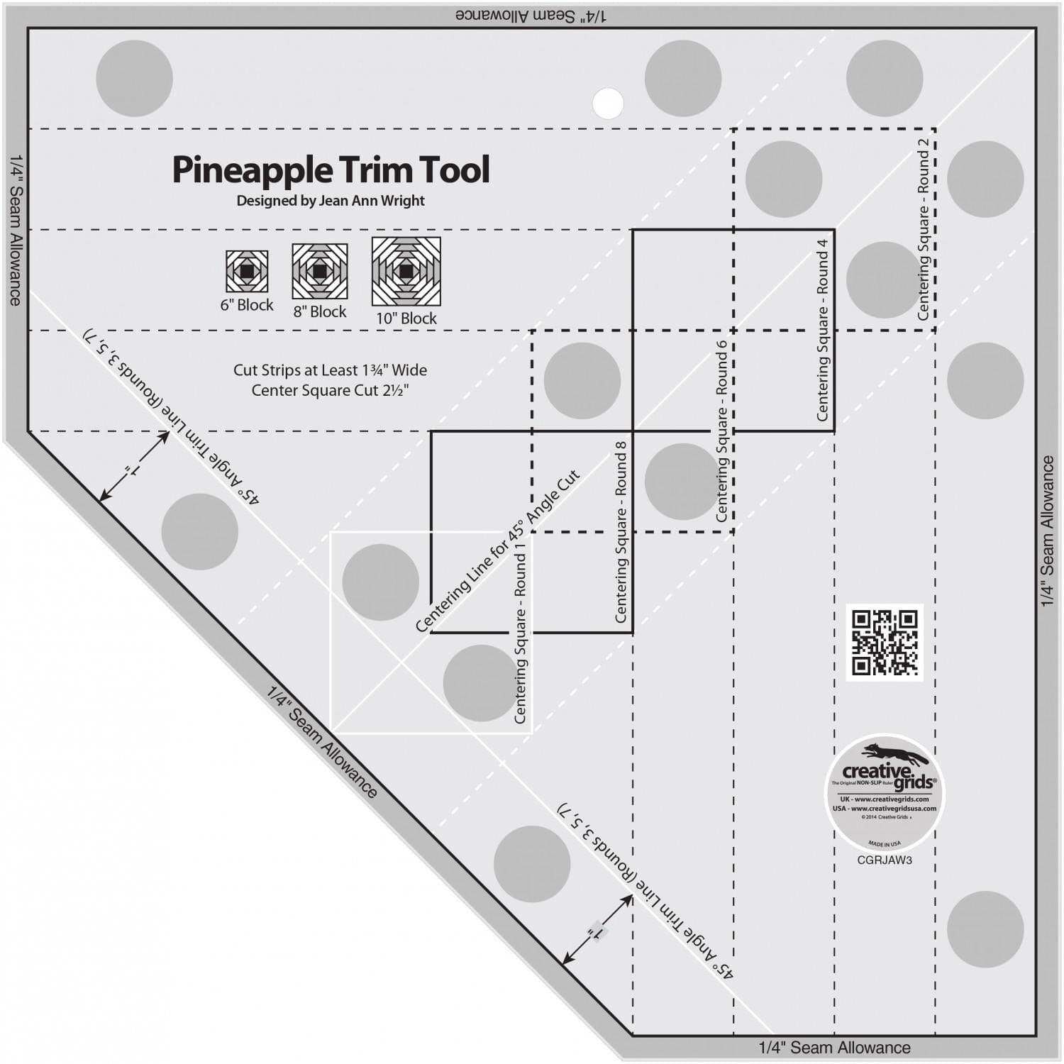 Creative Grids Pineapple Trim Ruler - Stitchin Heaven
