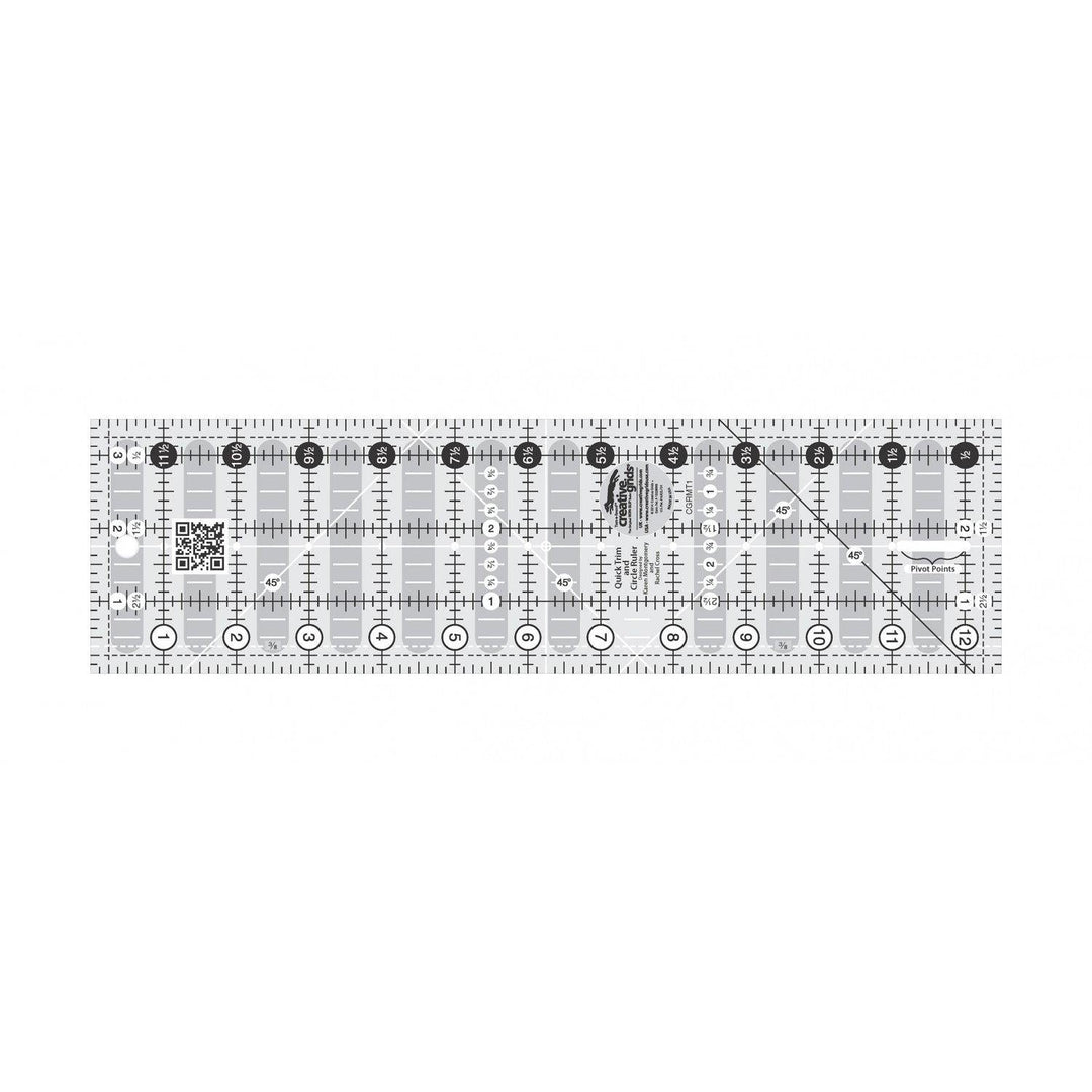 Creative Grids - Quick Trim 3-1/2" x 12-1/2" Rectangle Ruler 743285001194