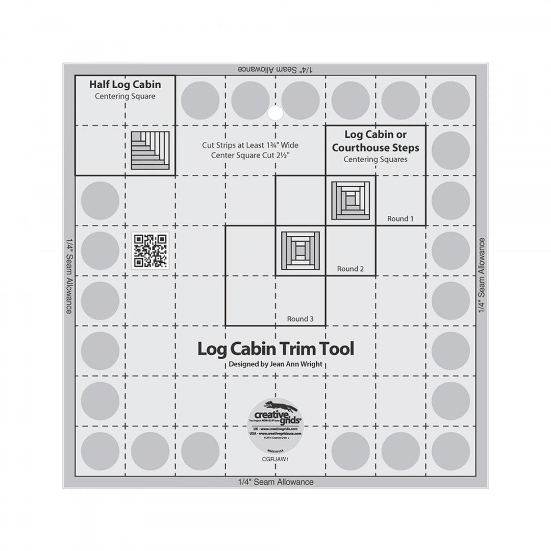 Creative Grids Ruler Log Cabin Trim Tool for 8in. Finished Block CGRJAW1