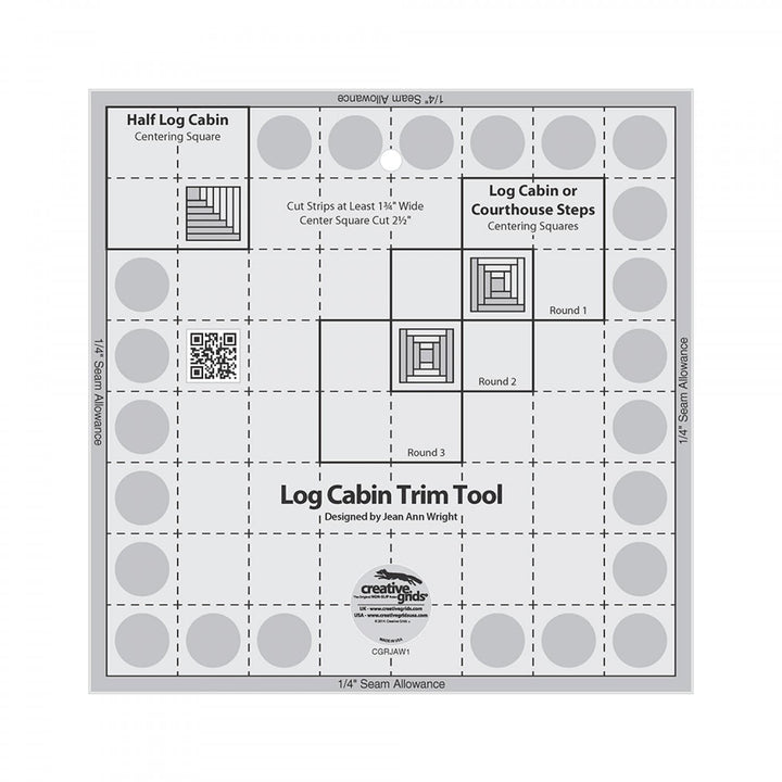 Creative Grids Ruler Log Cabin Trim Tool for 8in. Finished Block CGRJAW1