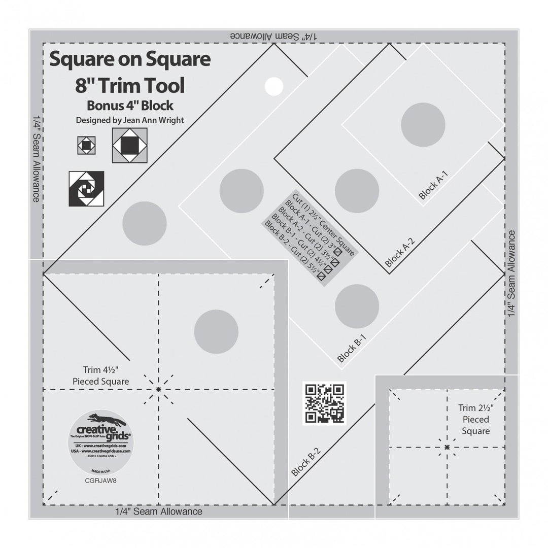 Creative Grids Square on Square 8" Trim Tool CGRJAW8