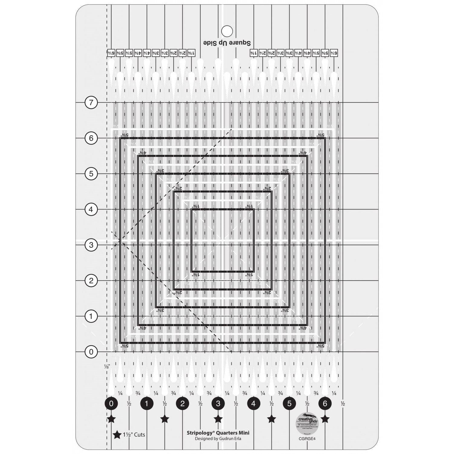 Creative Grids - Stripology Quarters Mini Quilt Ruler CGRGE4