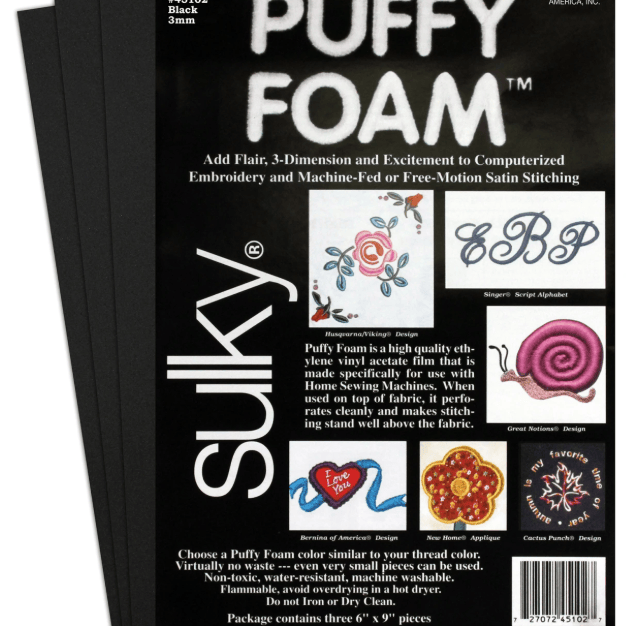 Foam Puffy Black 2mm 6in x9in