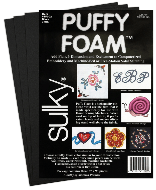 Foam Puffy Black 2mm 6in x9in