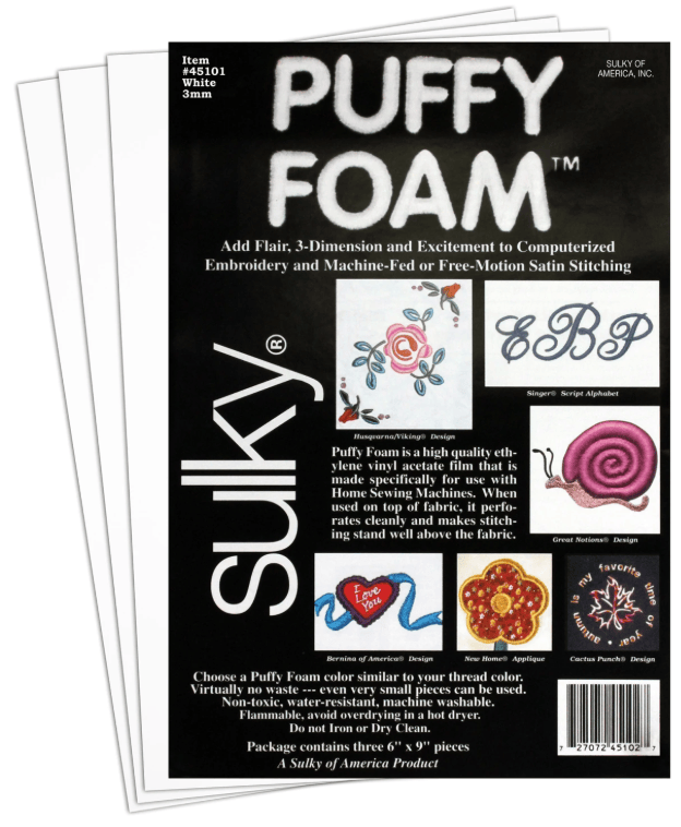 Foam Puffy White 2mm 6in x9in 44101S